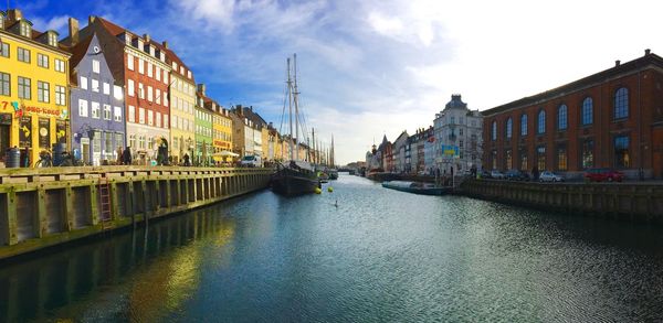 View of canal along buildings