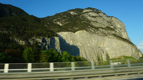 Scenic view of mountains against clear sky