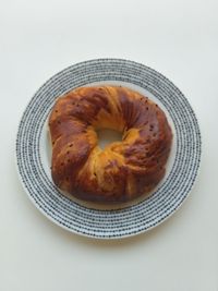 High angle view of breakfast in plate