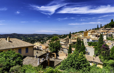 High angle view of townscape against sky