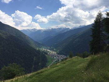 Scenic view of mountains against sky