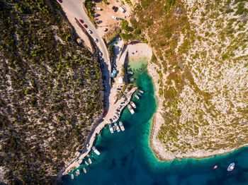 High angle view of plant on beach