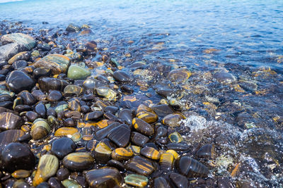 Beautiful pebble stone beach at koh hin ngam near koh lipe, satun,thailand