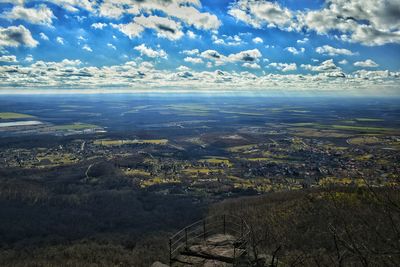 High angle view of landscape against sky