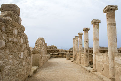 Old ruins of temple against sky