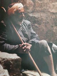 Man sitting on rock