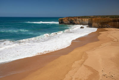 Scenic view of beach against sky