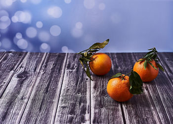 Close-up of orange fruit on table