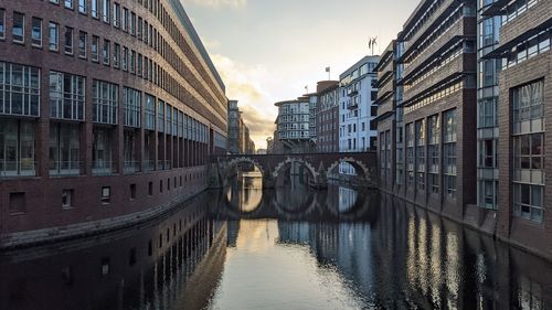 Canal amidst buildings in city