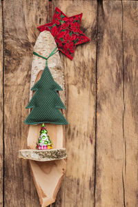 Close-up of christmas decoration on table