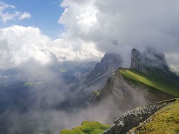 Scenic view of mountains against sky