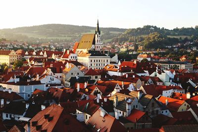 High angle view of townscape