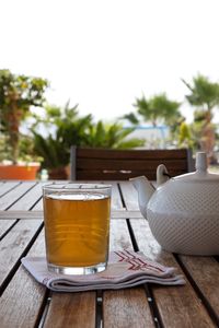 Close-up of tea served on table