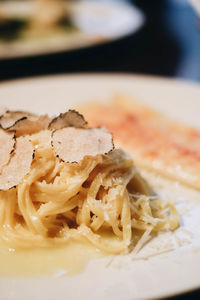 Close-up of meal served in plate