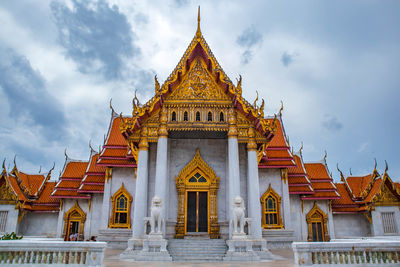 Low angle view of temple against sky