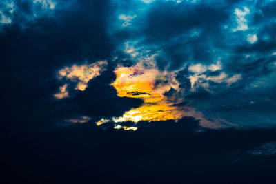 Low angle view of sky during sunset