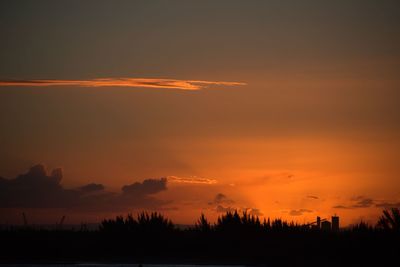 Scenic view of dramatic sky during sunset