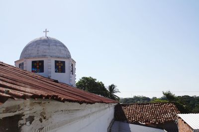 Temple against clear sky