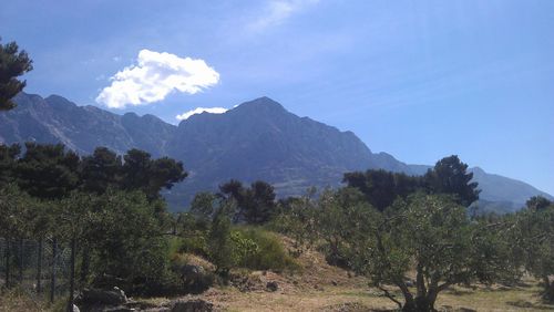 Scenic view of mountains against sky