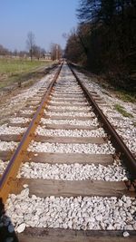 Surface level of railroad tracks