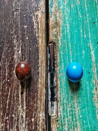 Close-up of blue door