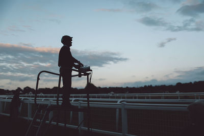 Man riding bicycle