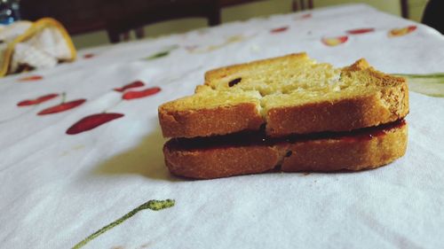 Close-up of bread on table