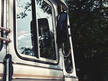 Close-up of train window