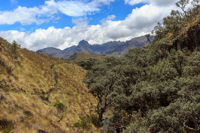 Scenic view of mountains against sky