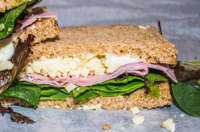 Close-up of sandwich on table