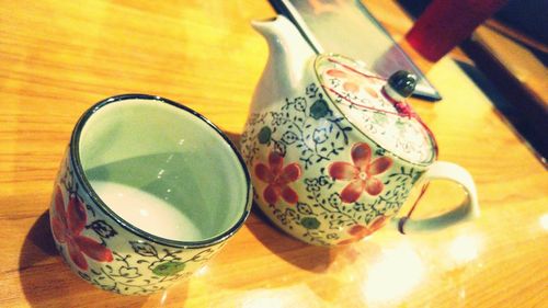 Close-up of food on table