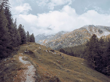 Scenic view of mountains against sky