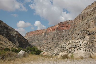 Scenic view of rocky mountains against sky