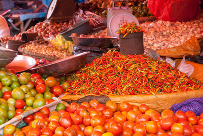 Close-up of vegetables for sale at market stall