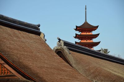 High section of temple against clear sky