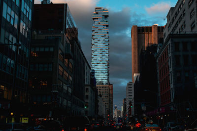 Panoramic view of city buildings against sky