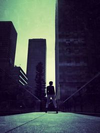 Woman standing in city