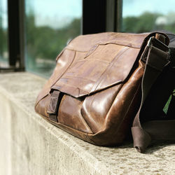 Close-up of abandoned bag