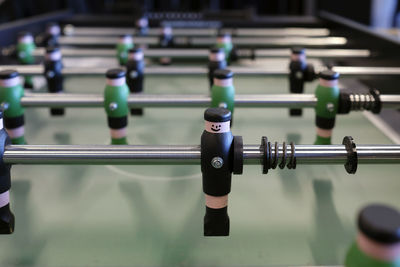 Close-up of foosball