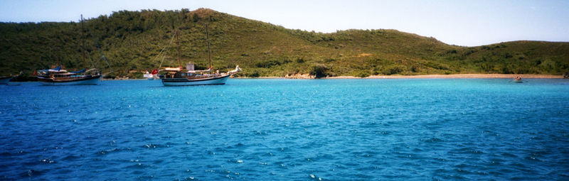 View of boats in sea