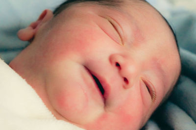 Close-up of baby sleeping