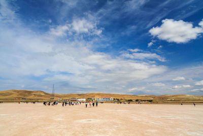  scenic view  of lake tuz against sky