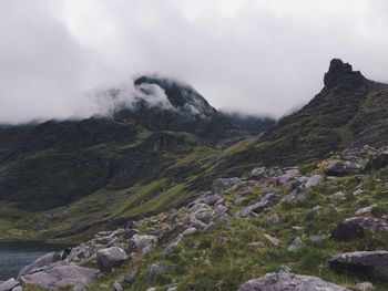 Scenic view of mountains against sky