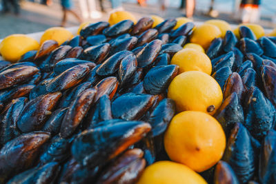 Close-up of fruits for sale at market stall