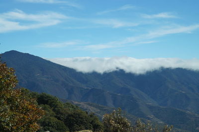 Scenic view of mountains against sky