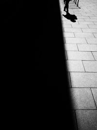 Shadow of woman on wall