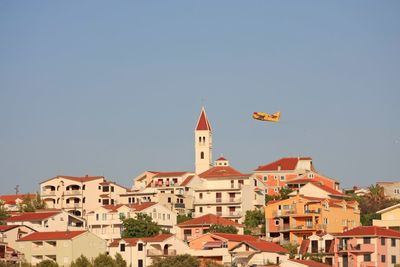 Bell tower against clear sky