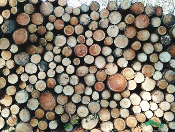 Full frame shot of logs