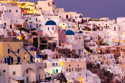 High angle view of buildings in city