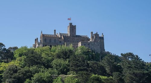 Low angle view of historical building against clear sky